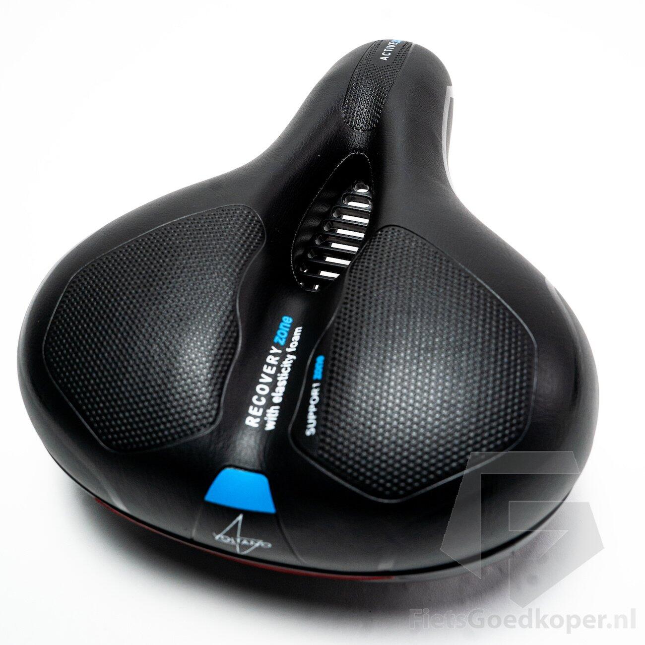 Voltano Fietszadel Met Gelpads - Zwart/Blauw - Unisex -   Zadelstrop 7/7