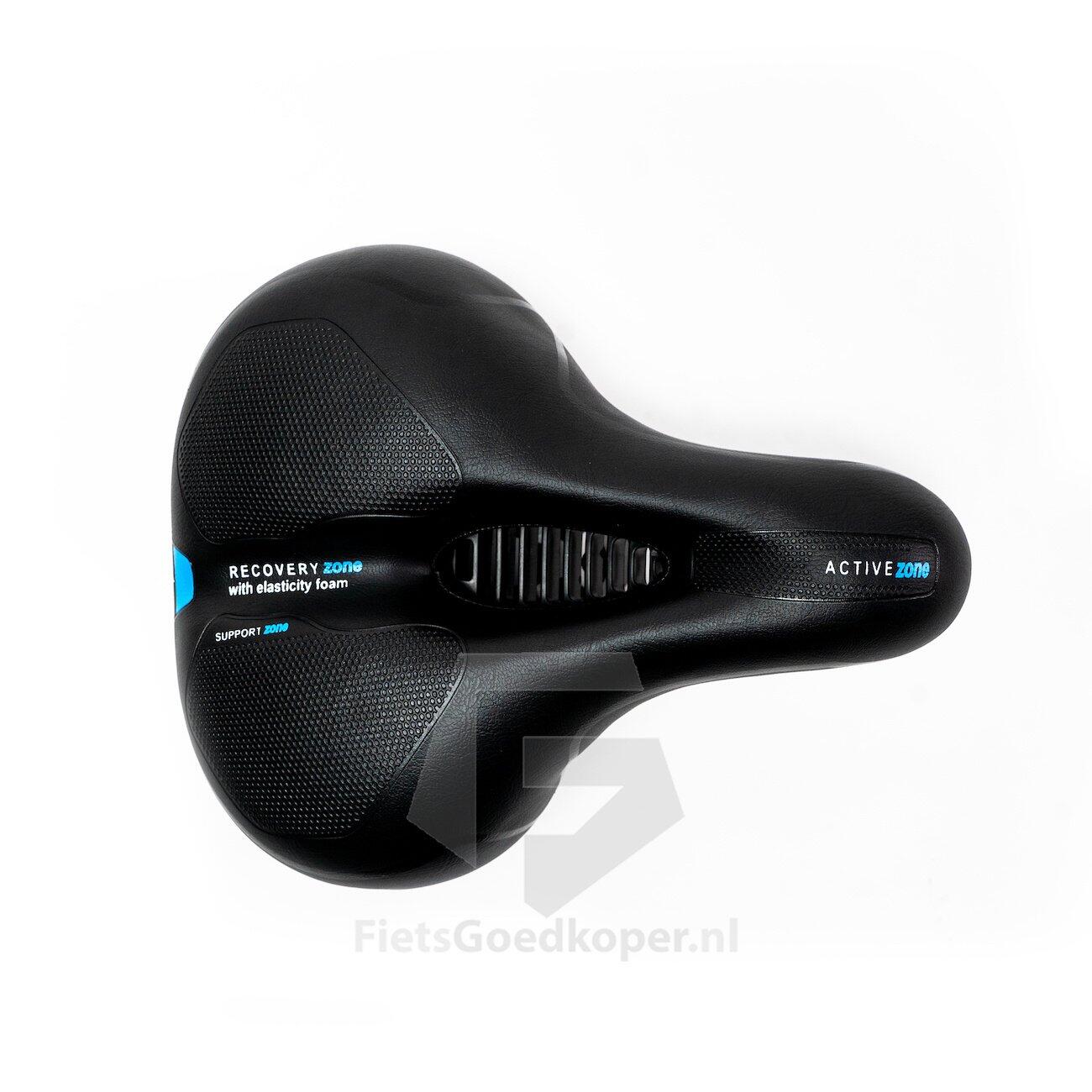 Voltano Fietszadel Met Gelpads - Zwart/Blauw - Unisex -   Zadelstrop 6/7