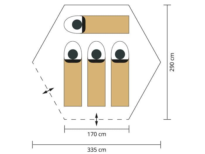 Tent Tipi Lavvu 335 Protect - 4 Pers - 335x290 cm - Hoogte 2 m - Genaaide vloer 7/7