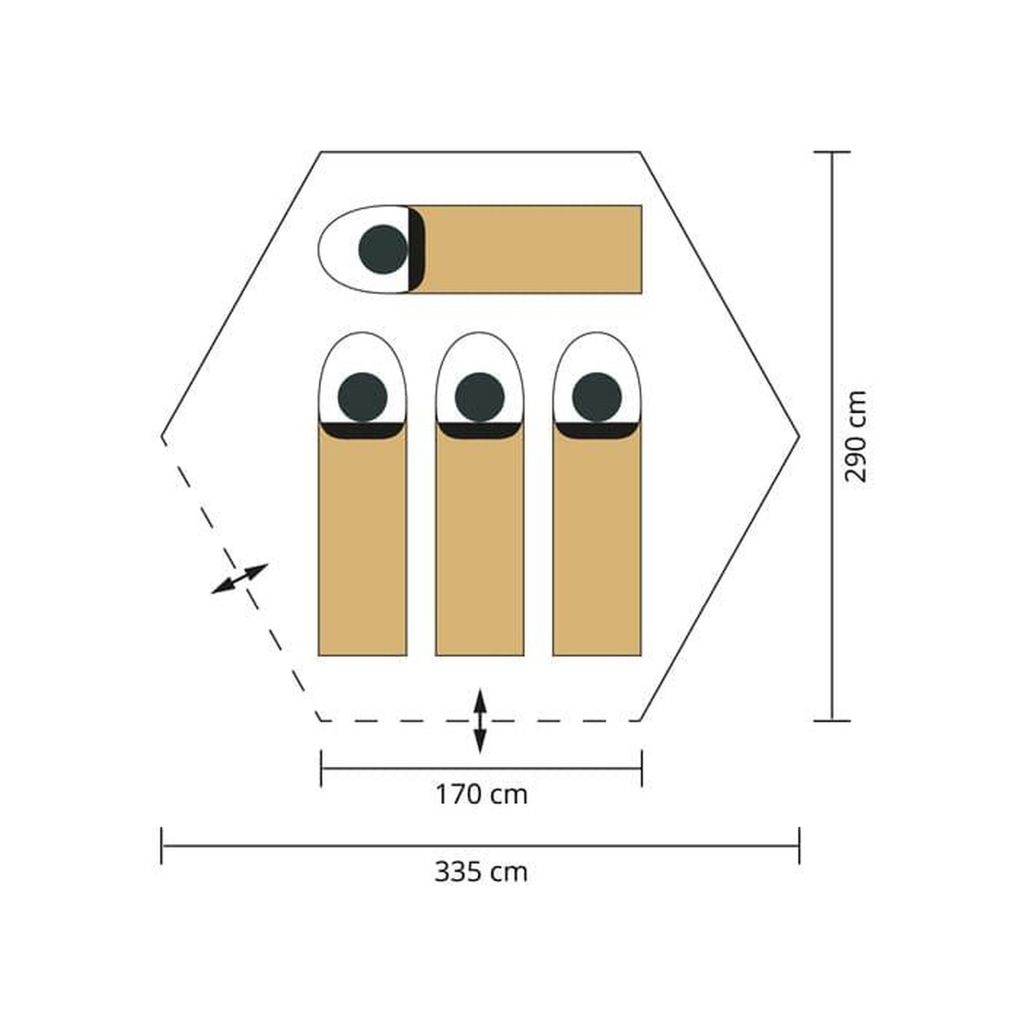 Tente Tipi Lavvu 335 Protect - 4 Pers - 335x290 cm - Hauteur 2 m - Sol Cousu