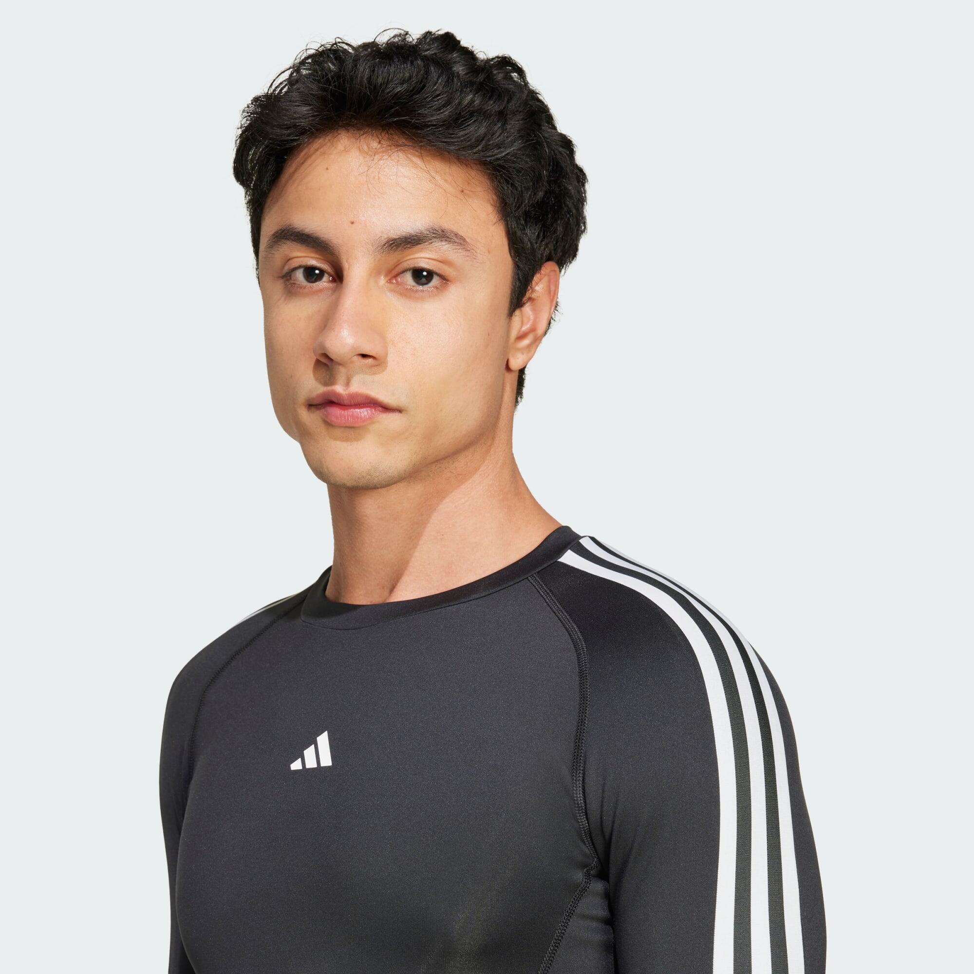 Tričko Techfit Compression Training 3-Stripes Long Sleeve 4/5