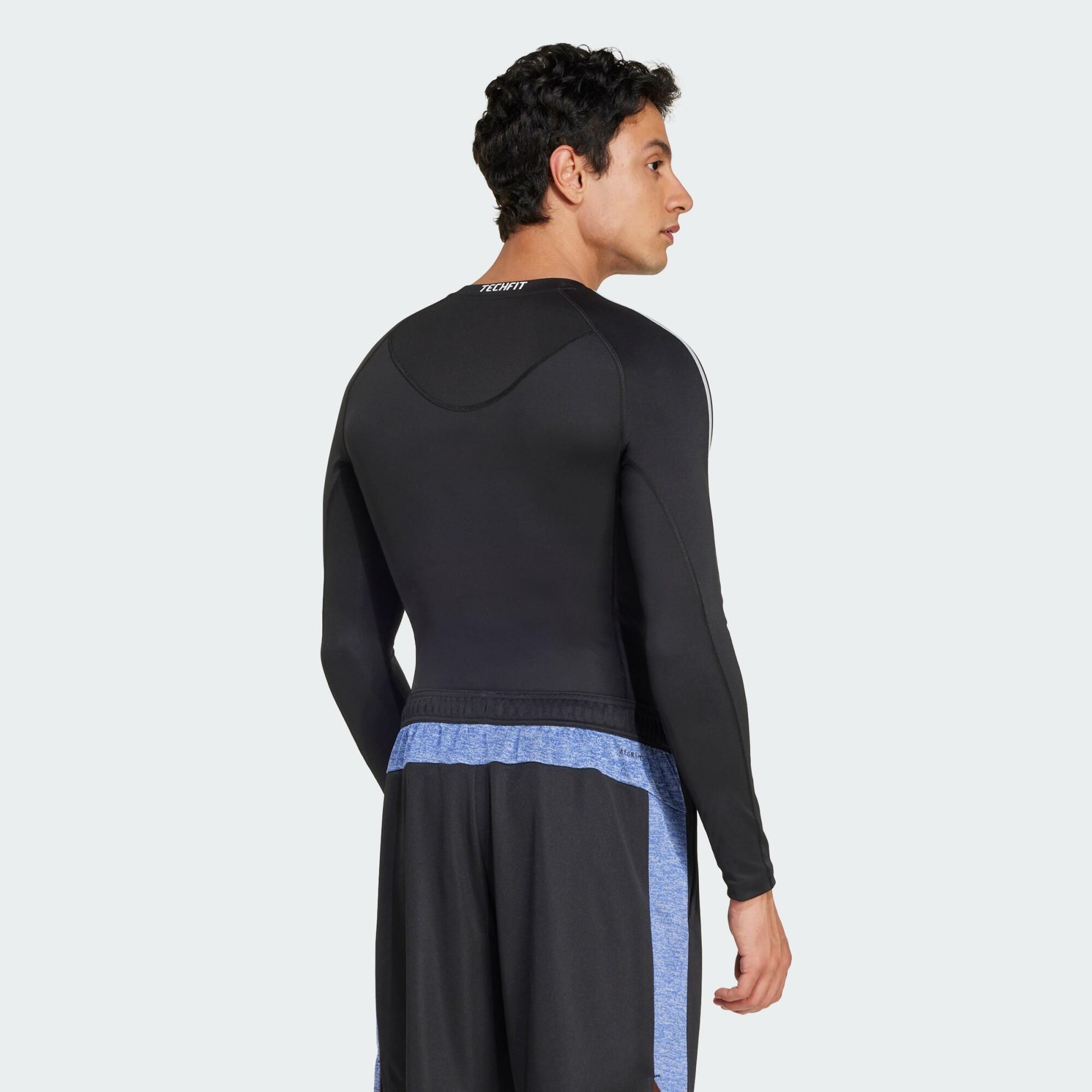 Tričko Techfit Compression Training 3-Stripes Long Sleeve 3/5
