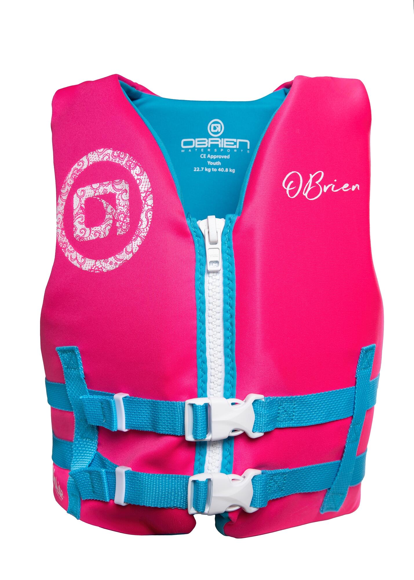 O'BRIEN NEOPREN Pink Kinder Schwimmweste 50N Jetski Boot Wasserski Funtube Schwimmen