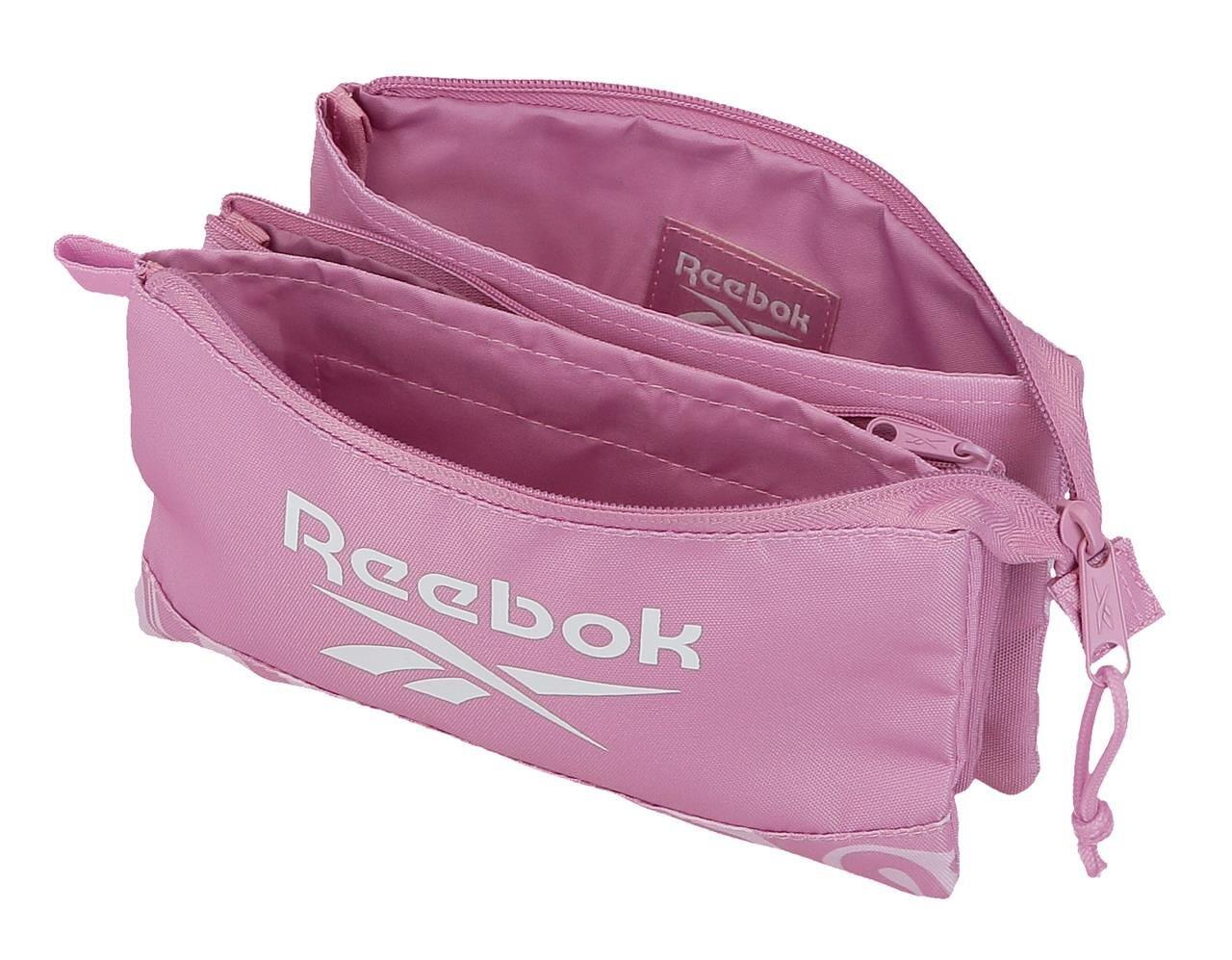 Estuche tres compartimentos Reebok Festival 12cm Rosa 3/5