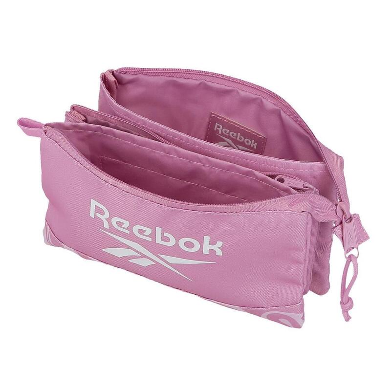 Estuche tres compartimentos Reebok Festival 12cm Rosa