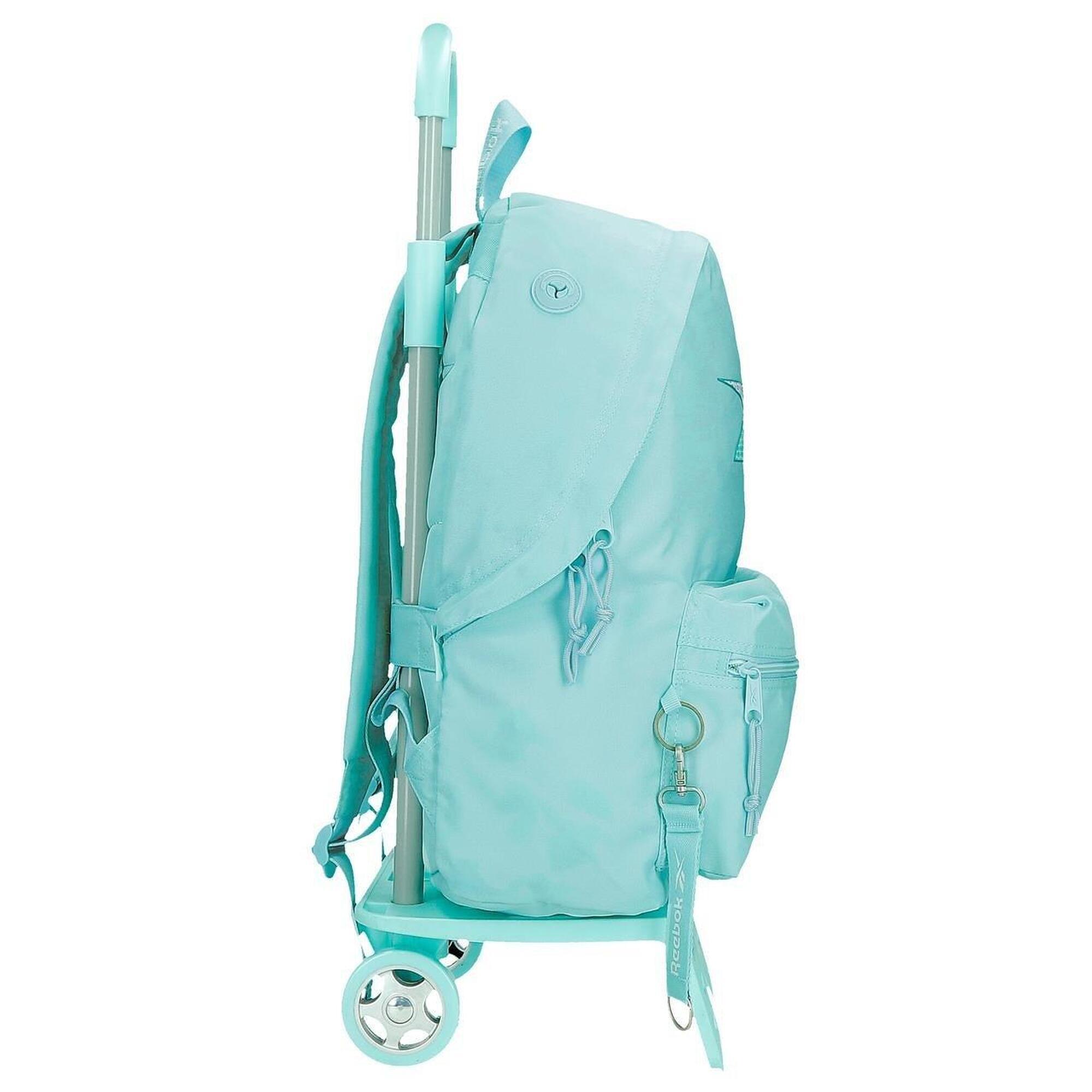 Mochila escolar con carro Reebok Ann 44cm Turquesa