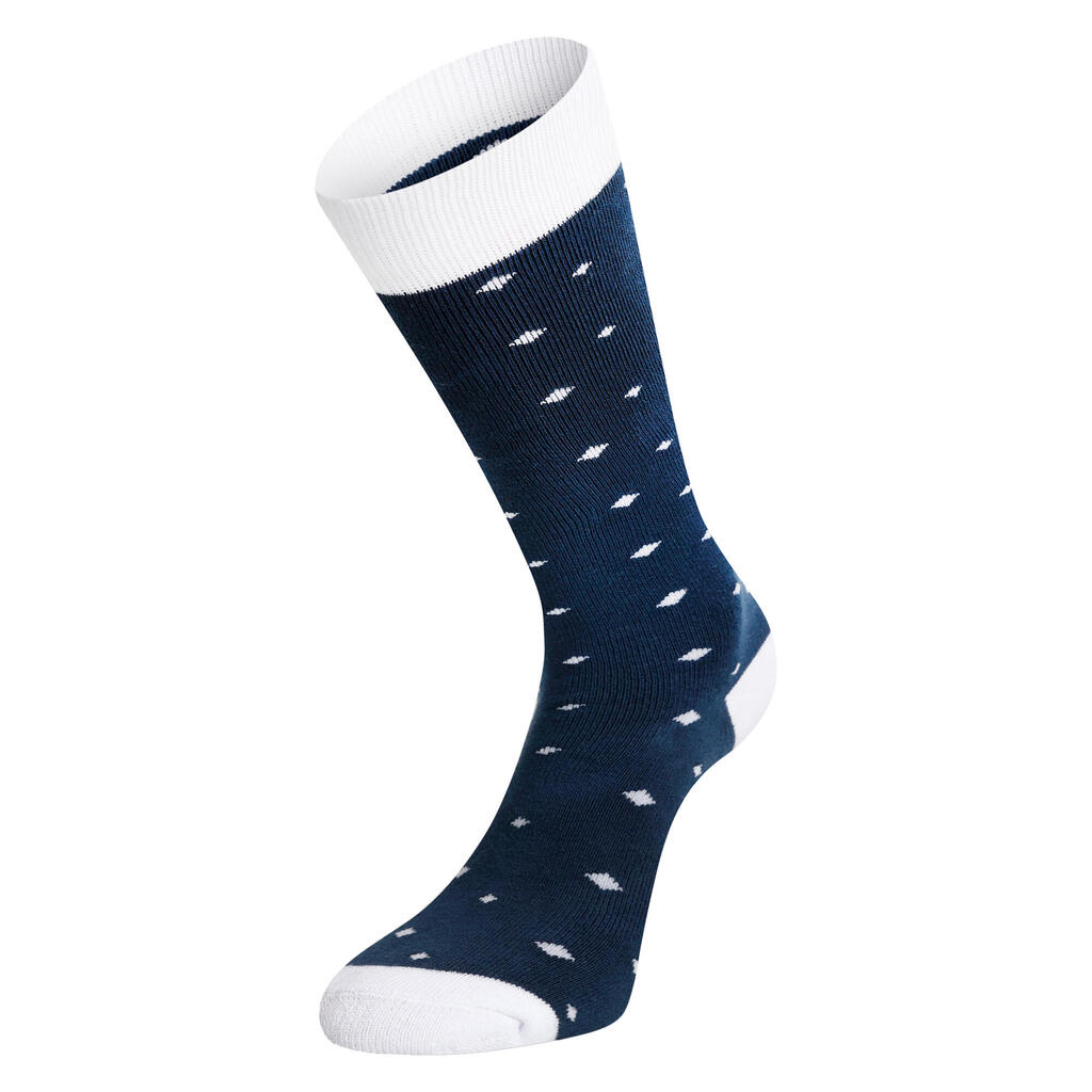 Womens/Ladies Dotted Ski Socks (Moonlight Denim/White)