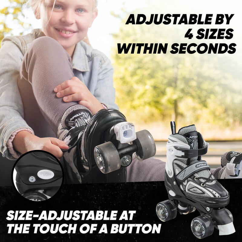 Super Quad X Pro, patins LED réglables, Noir - M (35-38)