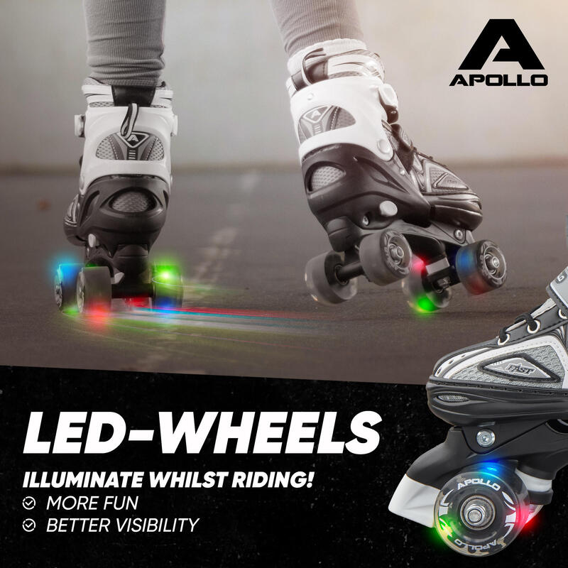 Super Quad X Pro, patins LED réglables, Noir - M (35-38)