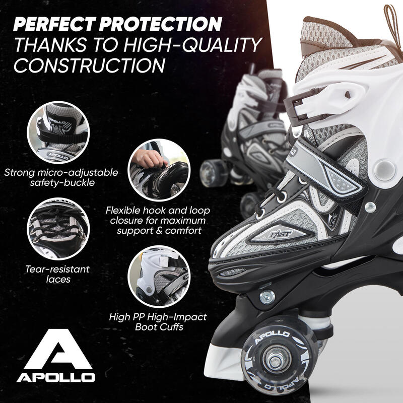Super Quad X Pro, patins LED réglables, Noir - M (35-38)