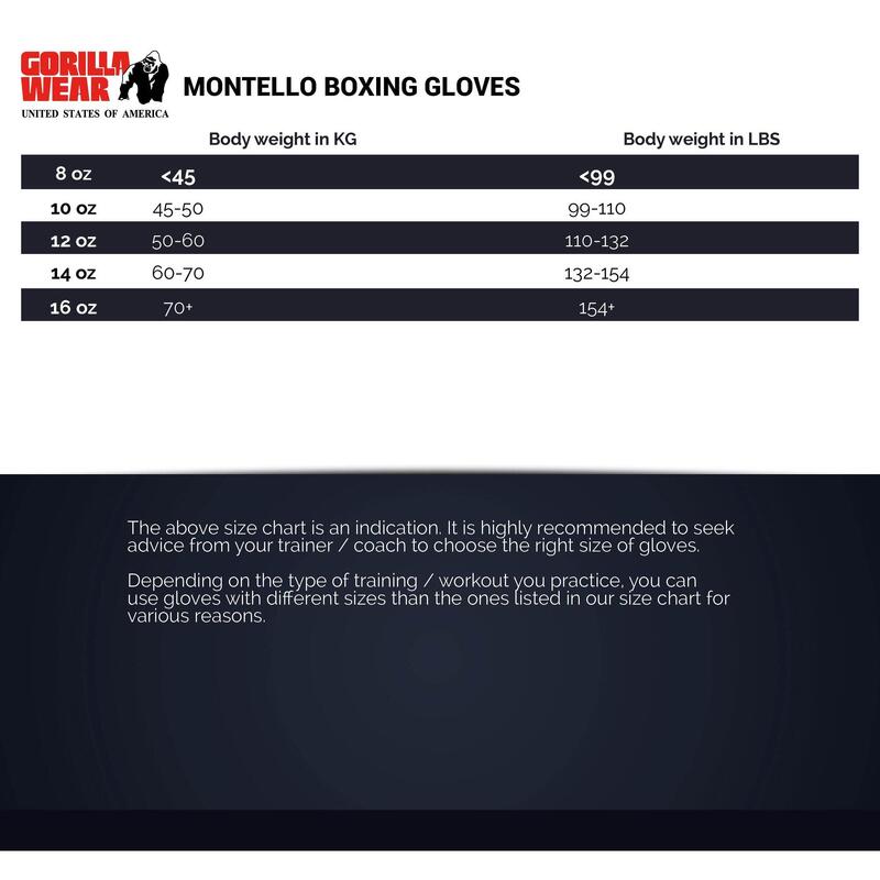 Montello Gants de boxe - Noir - 10oz