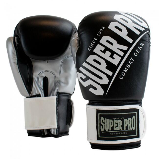 Super Pro Combat Gear - Gants De Boxe - Rebel - Noir/gris/blanc - Gants De Boxe - Gris|noir - 16 Oz - Decathlon