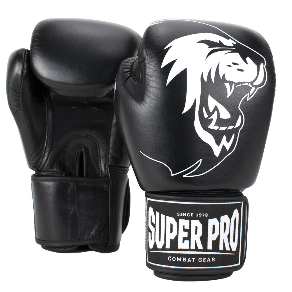 Super Pro Boxing Glove " Warrior ", 12 oz, Black-White