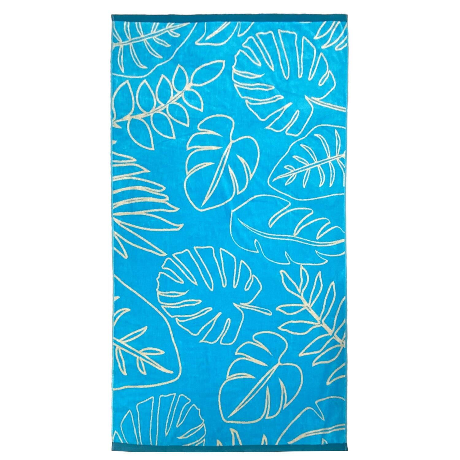 Telo mare in spugna velour Jacquard - Kentia - 100x175 cm - 470 g/m² 1/2