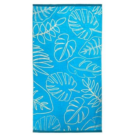 Serviette de plage éponge velours Jacquard - Kentia - 100x175cm - 470g/m²