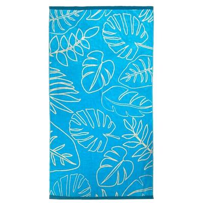 Telo Mare Spugna Velluto Jacquard Blu 100x175 470g/m² - Kentia
