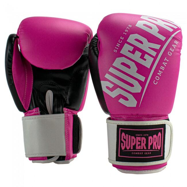 Super Pro Combat Gear - Gants De Boxe - Rebel - Noir/rose/blanc - Gants De Boxe - Noir|rose - 8 Oz - Decathlon