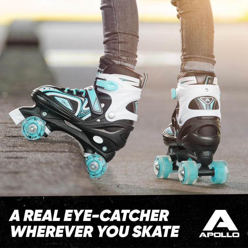 Super Quad X Pro, patins LED réglables, Menthe - L (39-42)