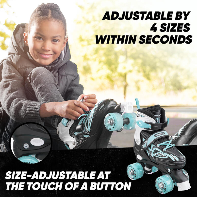 Super Quad X Pro, patins LED réglables, Menthe - L (39-42)