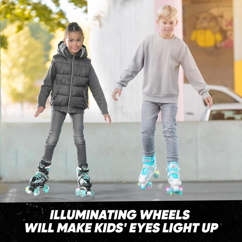 Super Quad X Pro, patins LED réglables, Menthe - L (39-42)