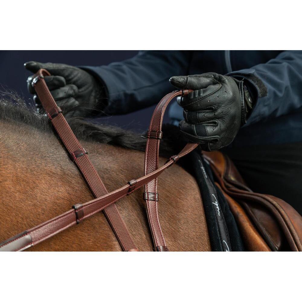 Redini per cavalli in pelle con 7 supporti Dy'on Hunter 5/8 2/2