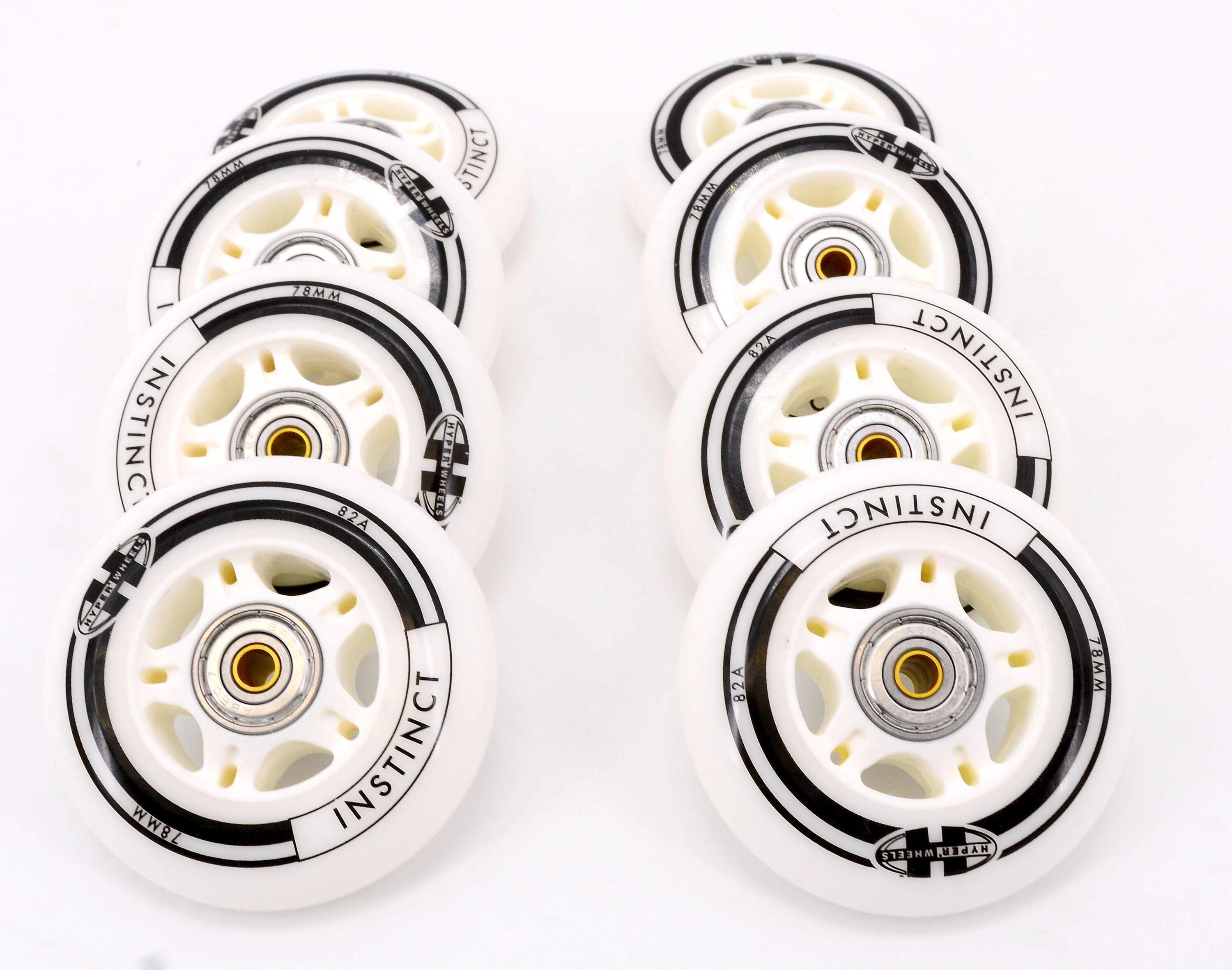 INSTINCT 78mm Inline 8 Rollen montiert ABEC 7, 6mm Spacer für Rollerblade Skate 3/3