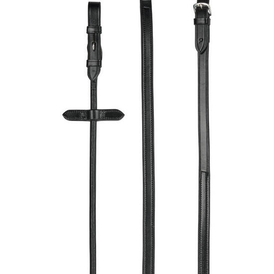 Rênes pour cheval roulées en cuir/caoutchouc Catago