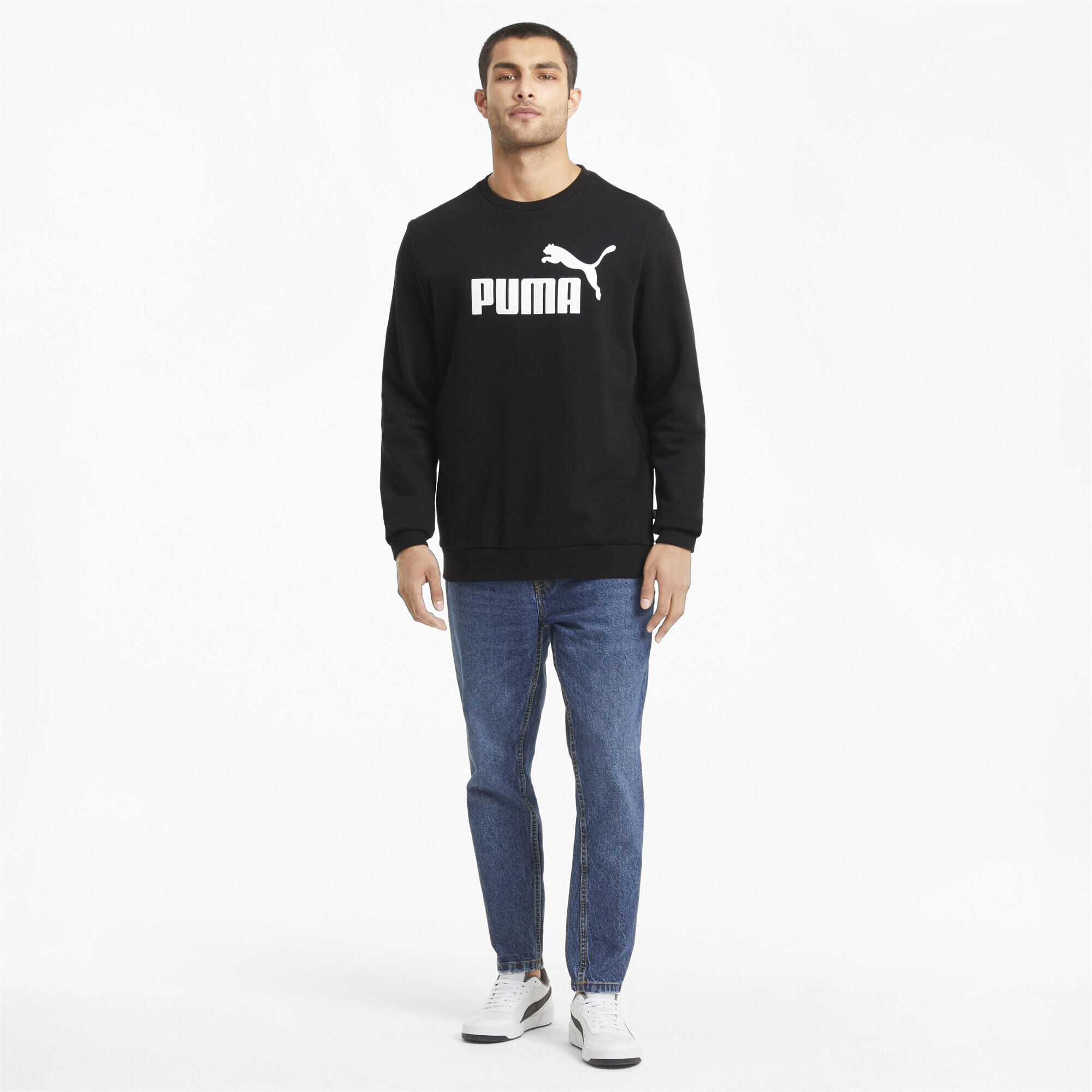 Sudadera de cuello redondo Essentials Big Logo Hombre PUMA Negro 6/6