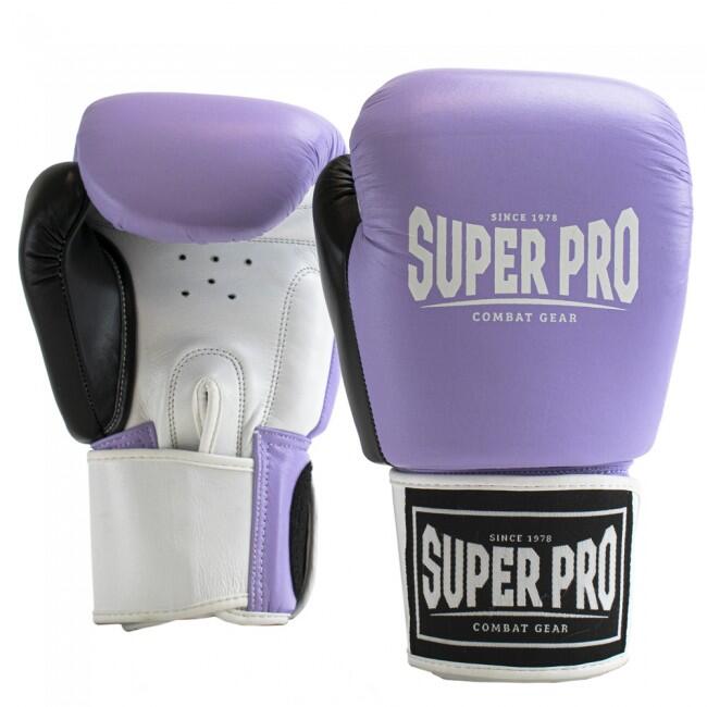Gants de boxe en cuir - Enforcer - Lilas/Noir/Blanc 1/6