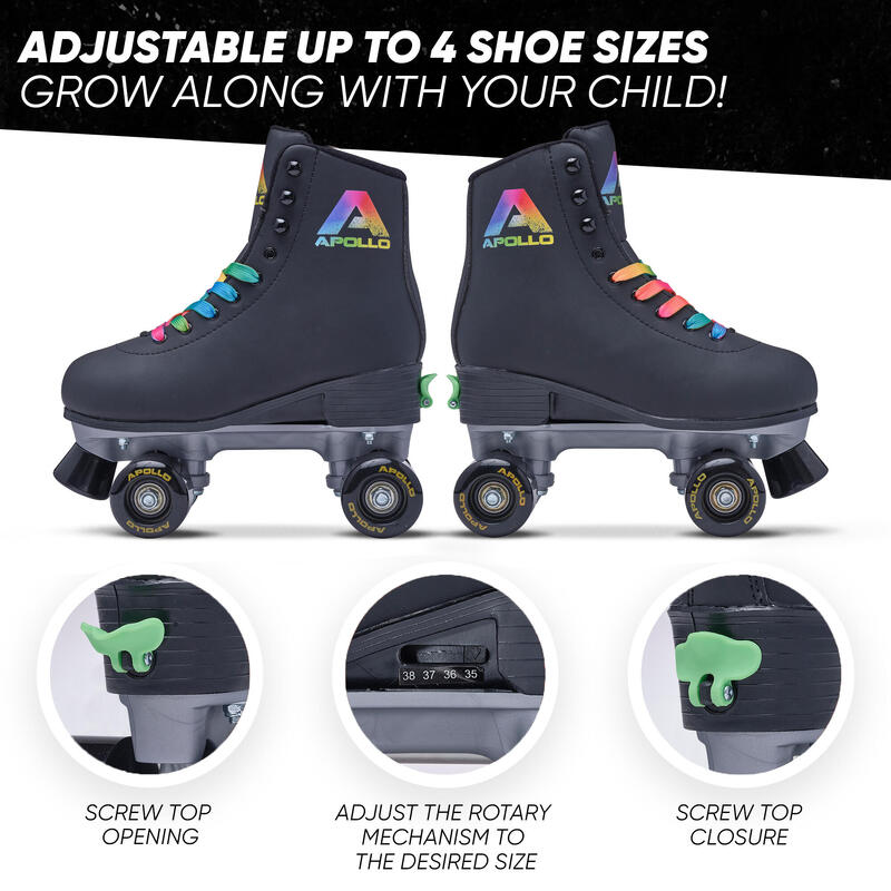 Patines de 4 Ruedas Clásicos para Niños, Adolescentes y Adultos, talla 31 a 42