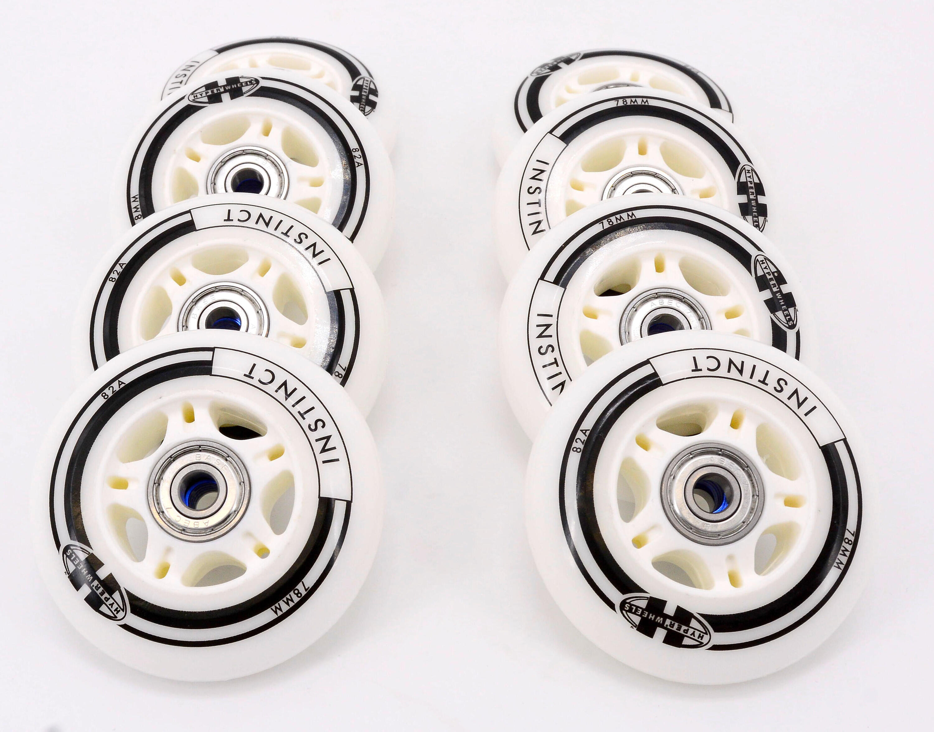 INSTINCT 78mm Inline 8 Rollen montiert ABEC 7, 8mm Spacer für Rollerblade Skate 3/3
