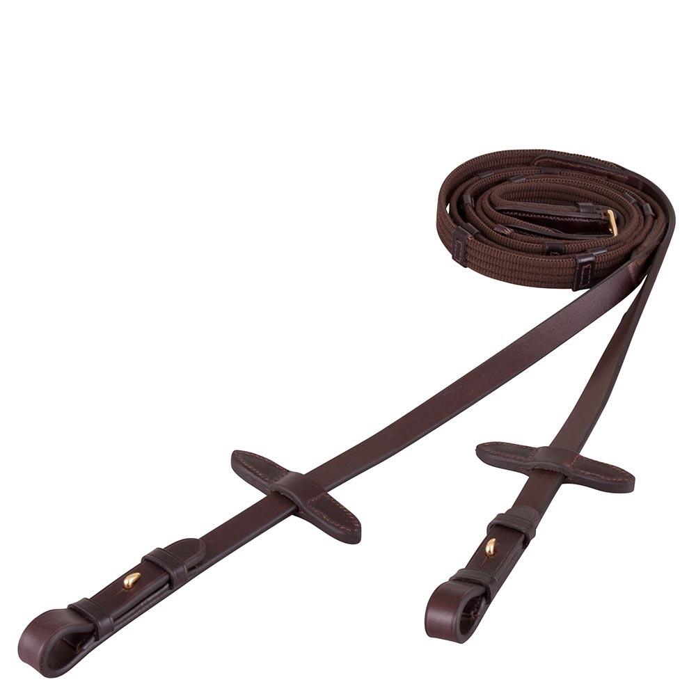 Br - Rênes Pour Cheval En Toile Aveugle Rond Br Equitation - Rênes - Jaune|marron - Fs - Decathlon