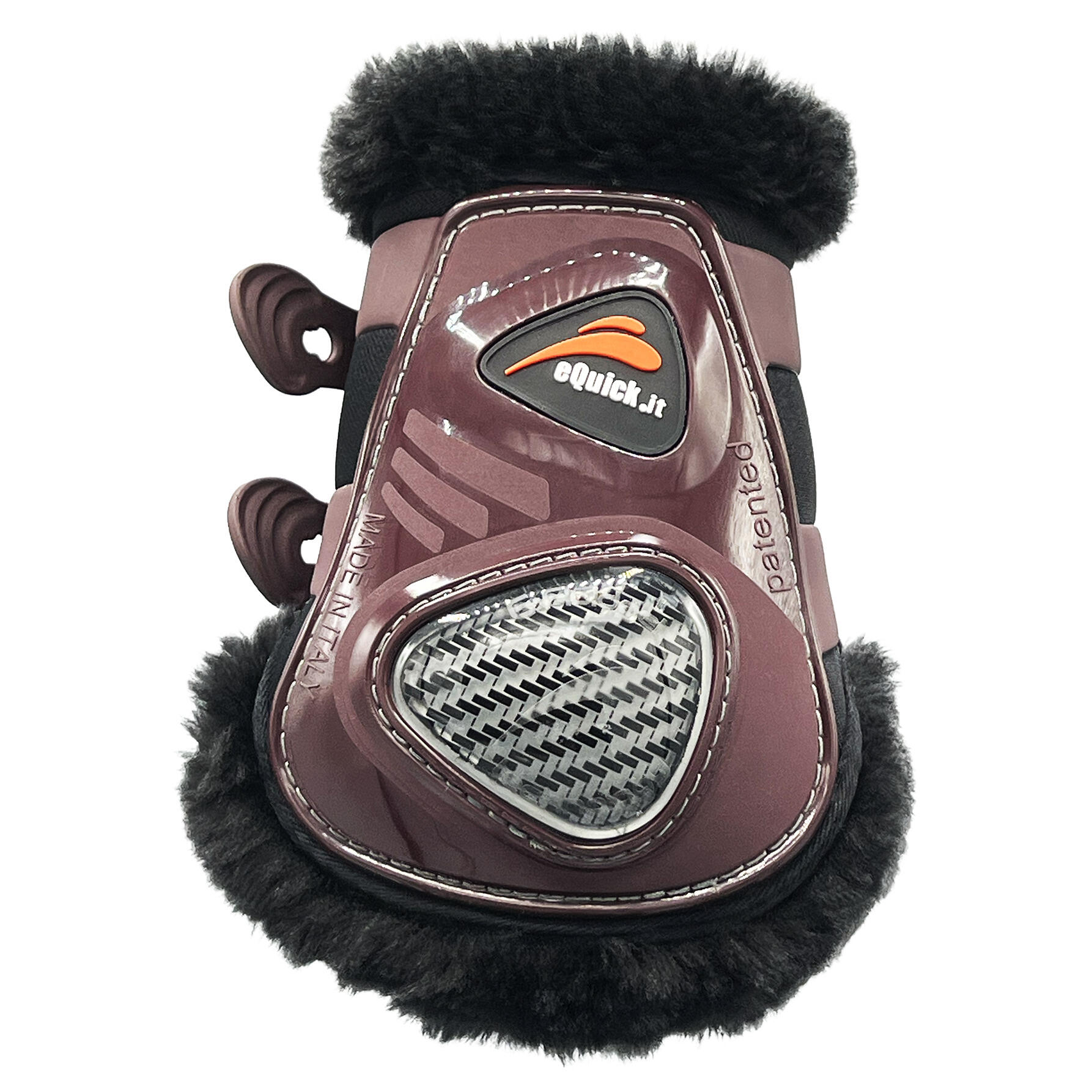 EQUICK Vetlokbeschermers voor paarden met bont eQuick eCarbon Fluffy