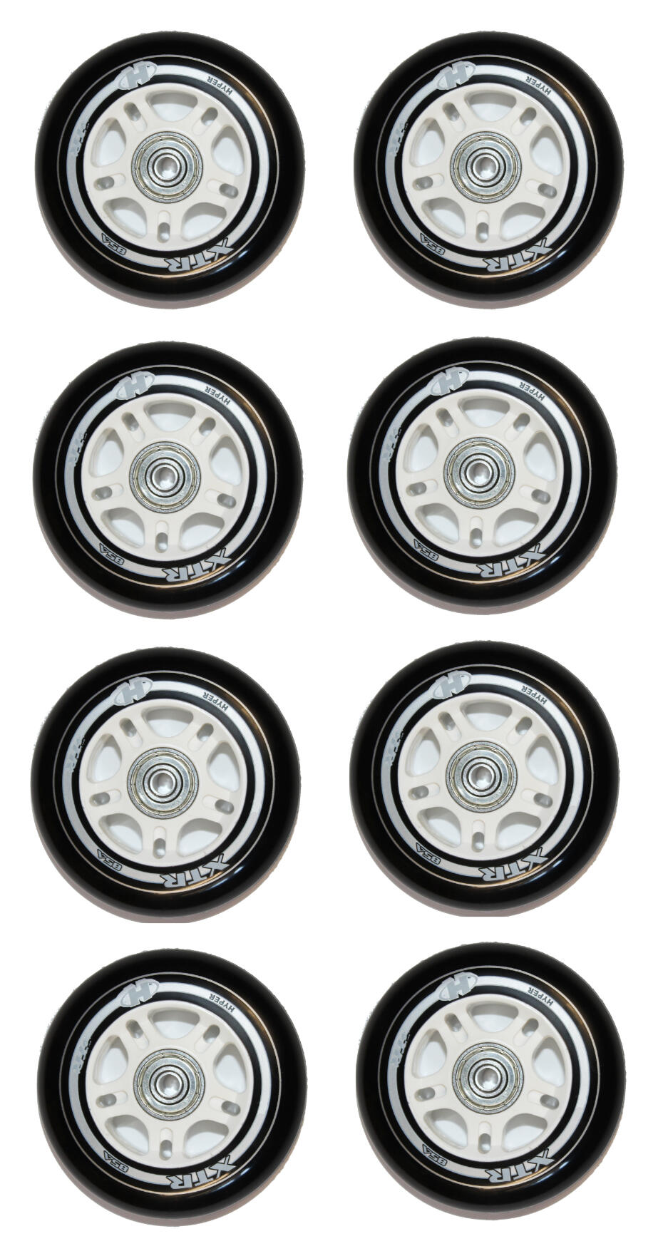 XTR 84mm / 82a Inline 8 Rollen Set montiert ABEC 9, 6mm Spacer für k2 Skates 2/2