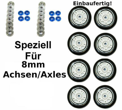 XTR 84mm Inline 8 Rollen montiert ABEC 7, 8mm Spacer für Rollerblade Skates