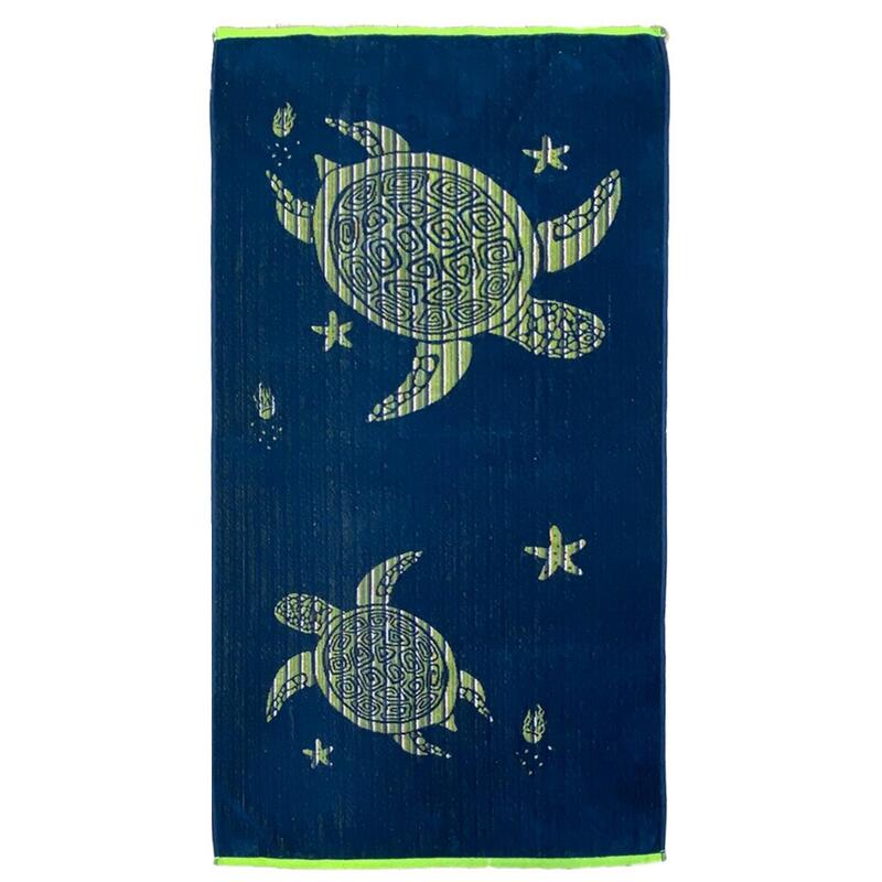 Serviette de plage éponge velours Jacquard Hesperia 75x150 400 g/m² vert