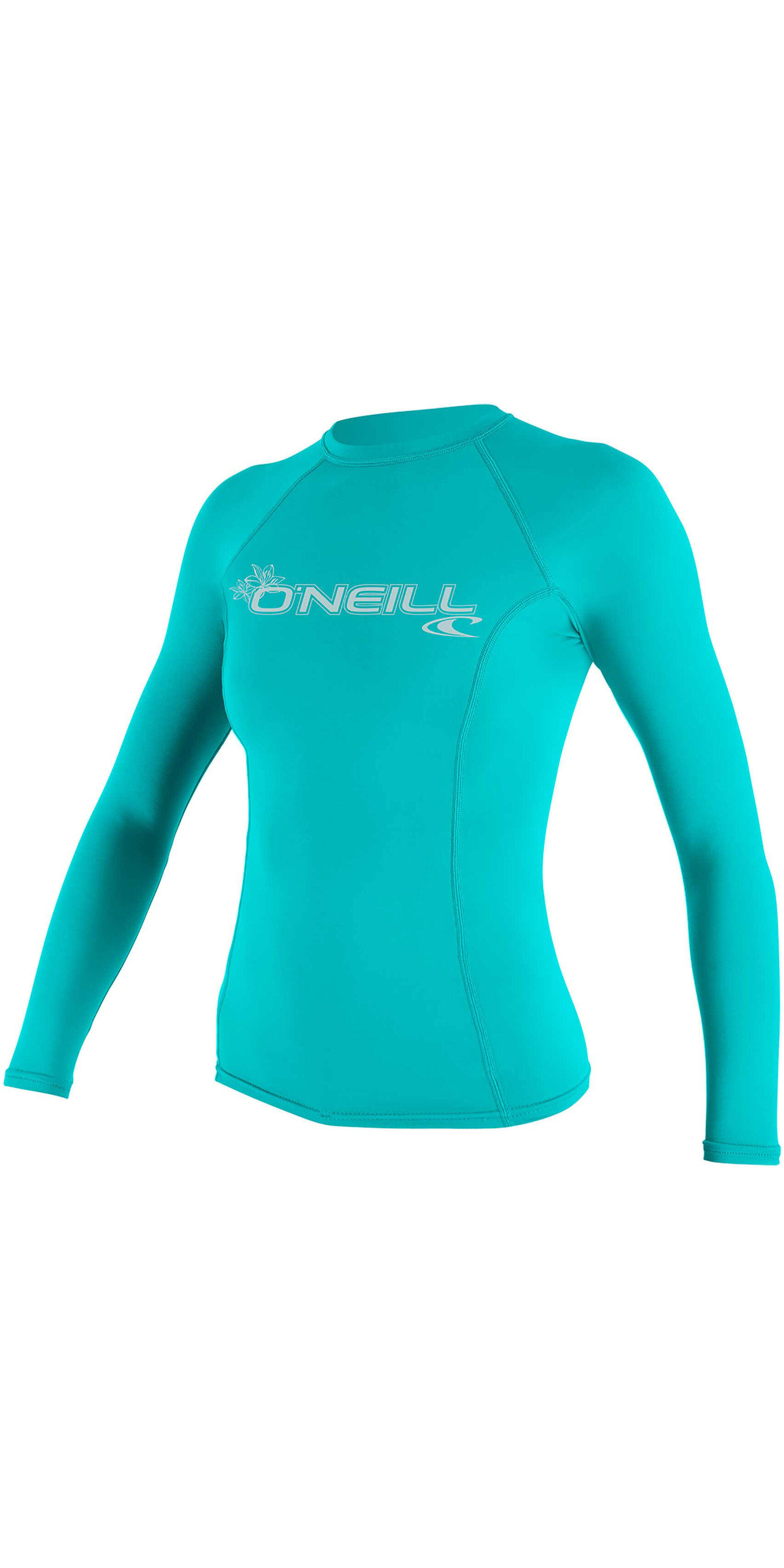 O'NEILL O'Neill Basic Skins Long Sleeve Crew Rash Vest - Light Aqua