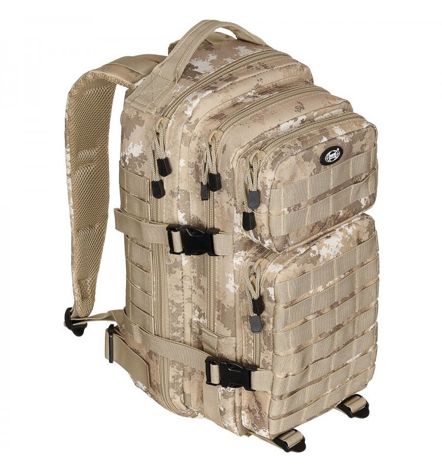 Rucsac Assault 30 litri, compatibil sistem hidratare, camuflaj vegetato MFH