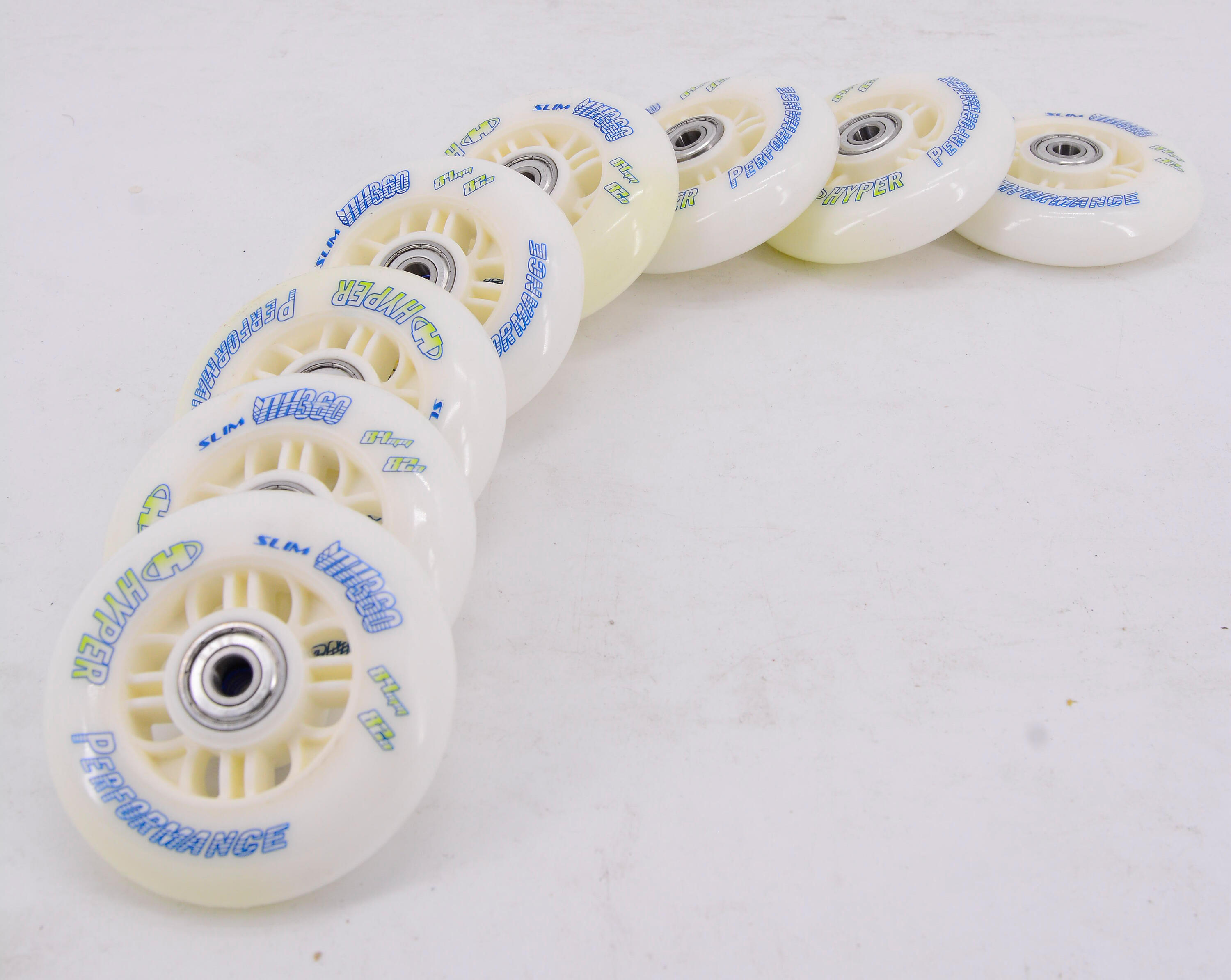 NX360 84mm / 82a Inline 8 Rollen Set montiert ABEC 9, 8mm Spacer für k2 Skates 3/3
