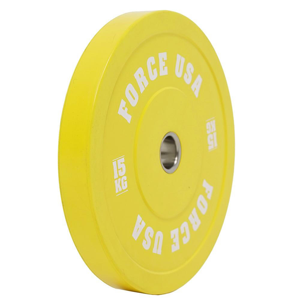 Pro Grade Bumper Plates 15 kg - Yellow Force USA 2/5