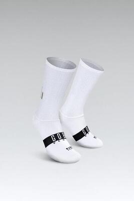Wielersportsokken hoog zomer unisex maat l/xl - gobik vortex salt wit
