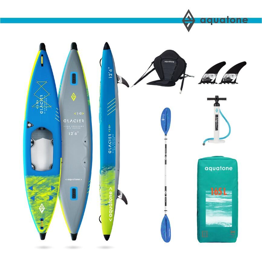Kajak pompowany jednoosobowy Aquatone Glacier 12'6