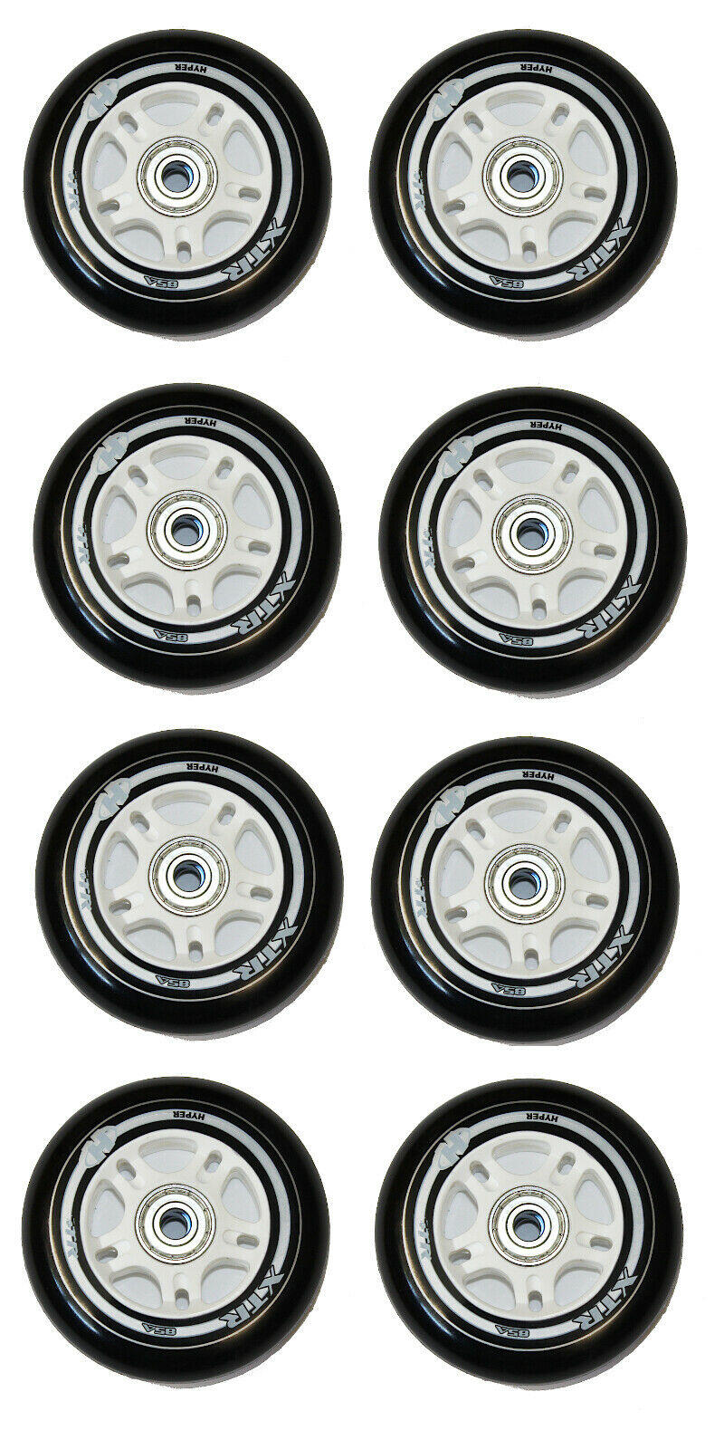 XTR 84mm Inline 8 Rollen montiert ABEC 9, 8mm Spacer für Rollerblade Skates 2/2