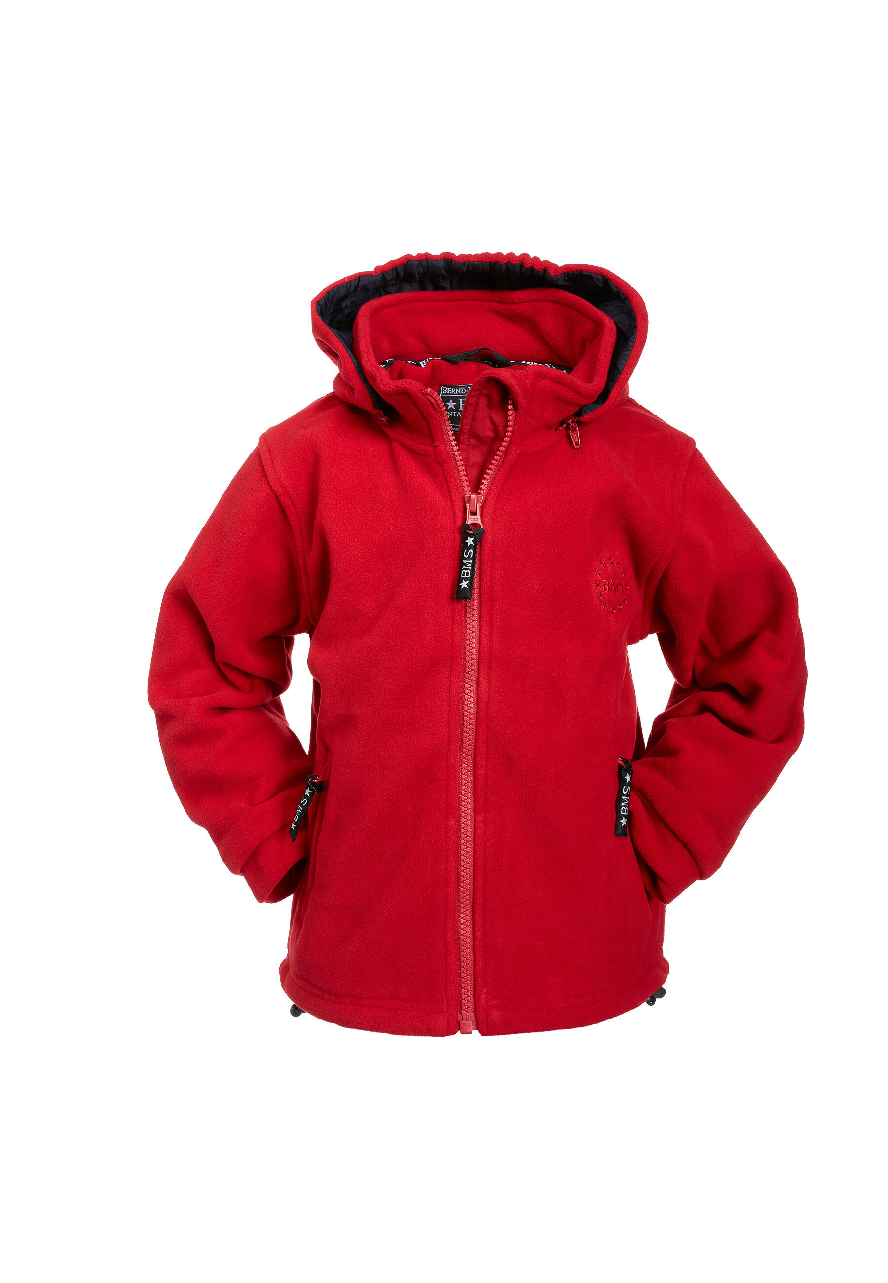 BMS Kapuzenjacke aus Fleece für Kinder mit Windstopp Unisex rot BMS