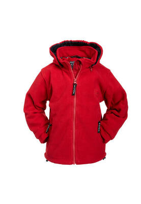 Fleecejacke mit Kapuze und Windstopp Unisex braun BMS