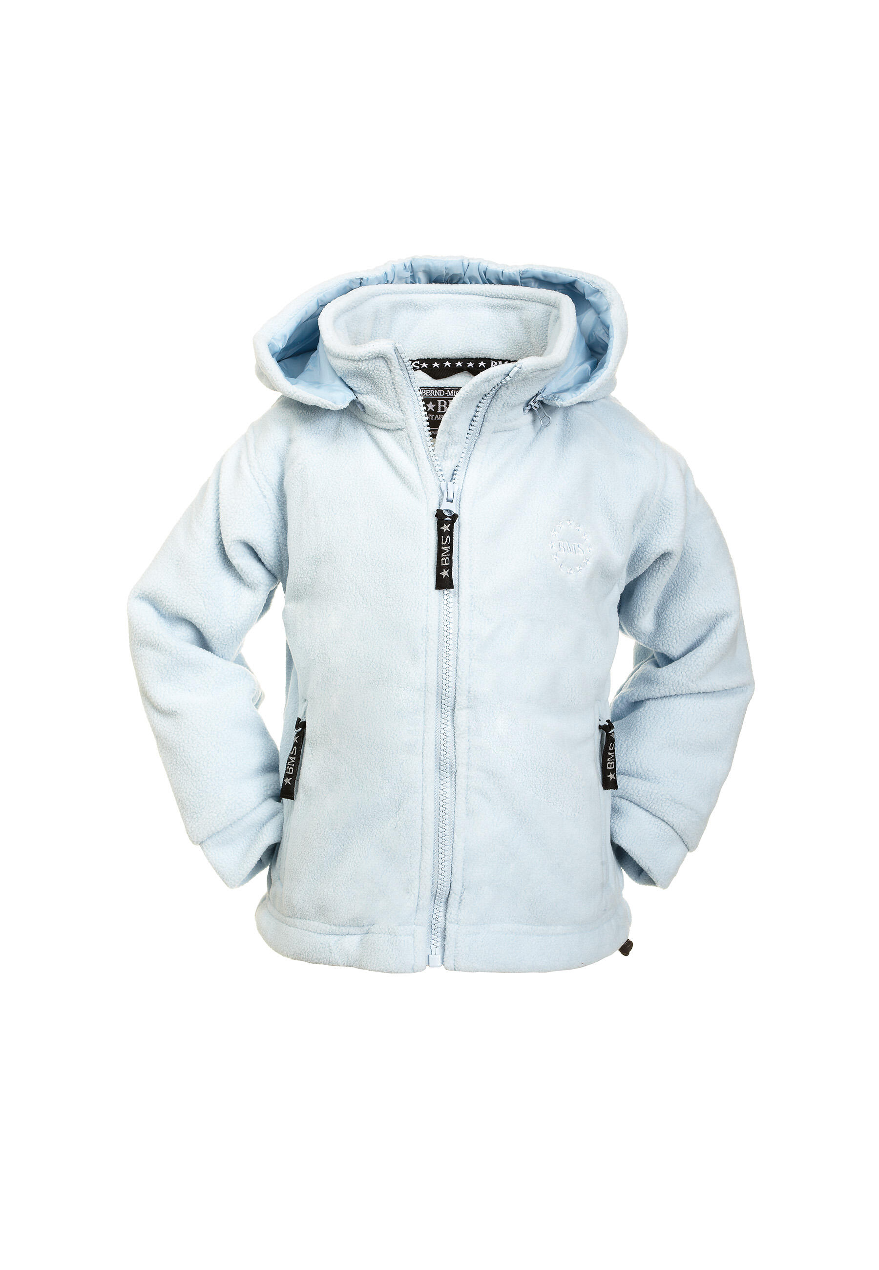 BMS Fleecejacke mit Kapuze und Windstopp Unisex hellblau BMS