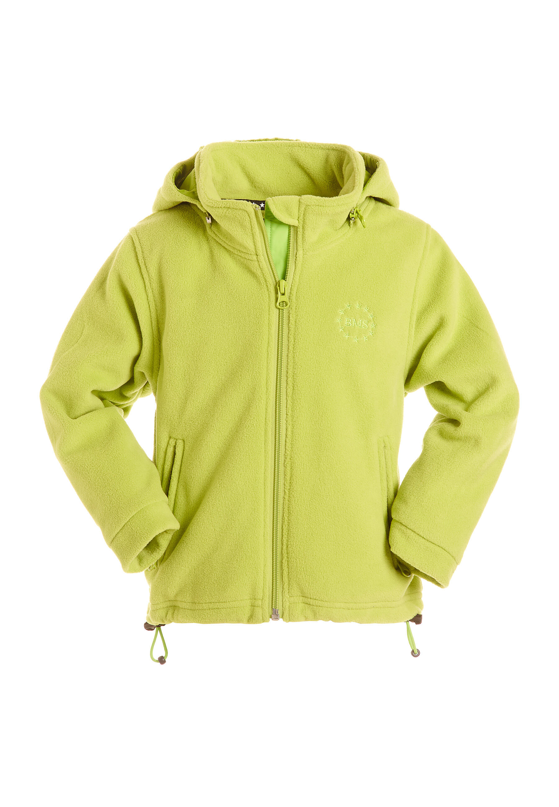 BMS Fleecejacke mit Kapuze und Windstopp Unisex hellgrün BMS