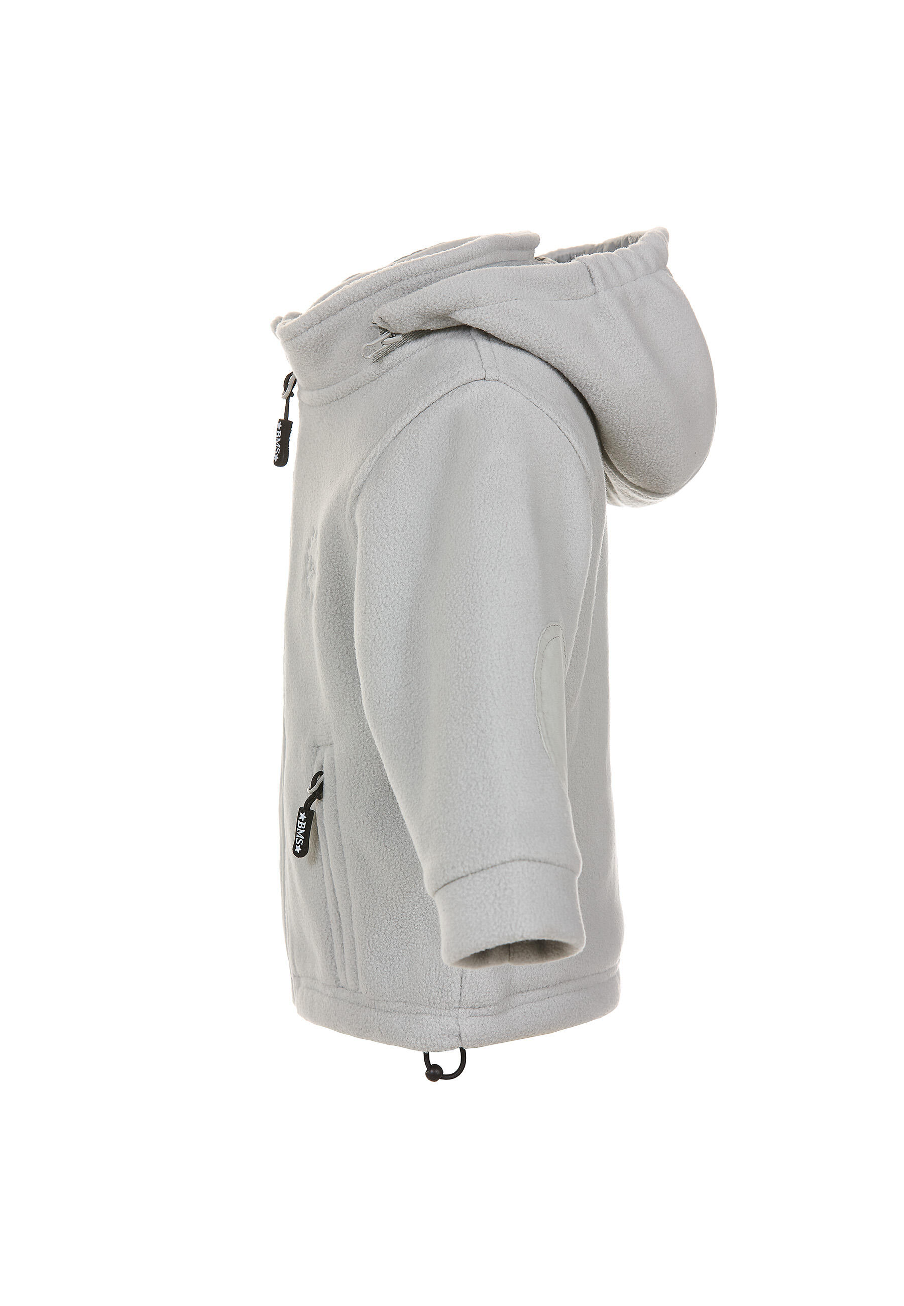 BMS Fleecejacke mit Kapuze und Windstopp Unisex silbergrau BMS