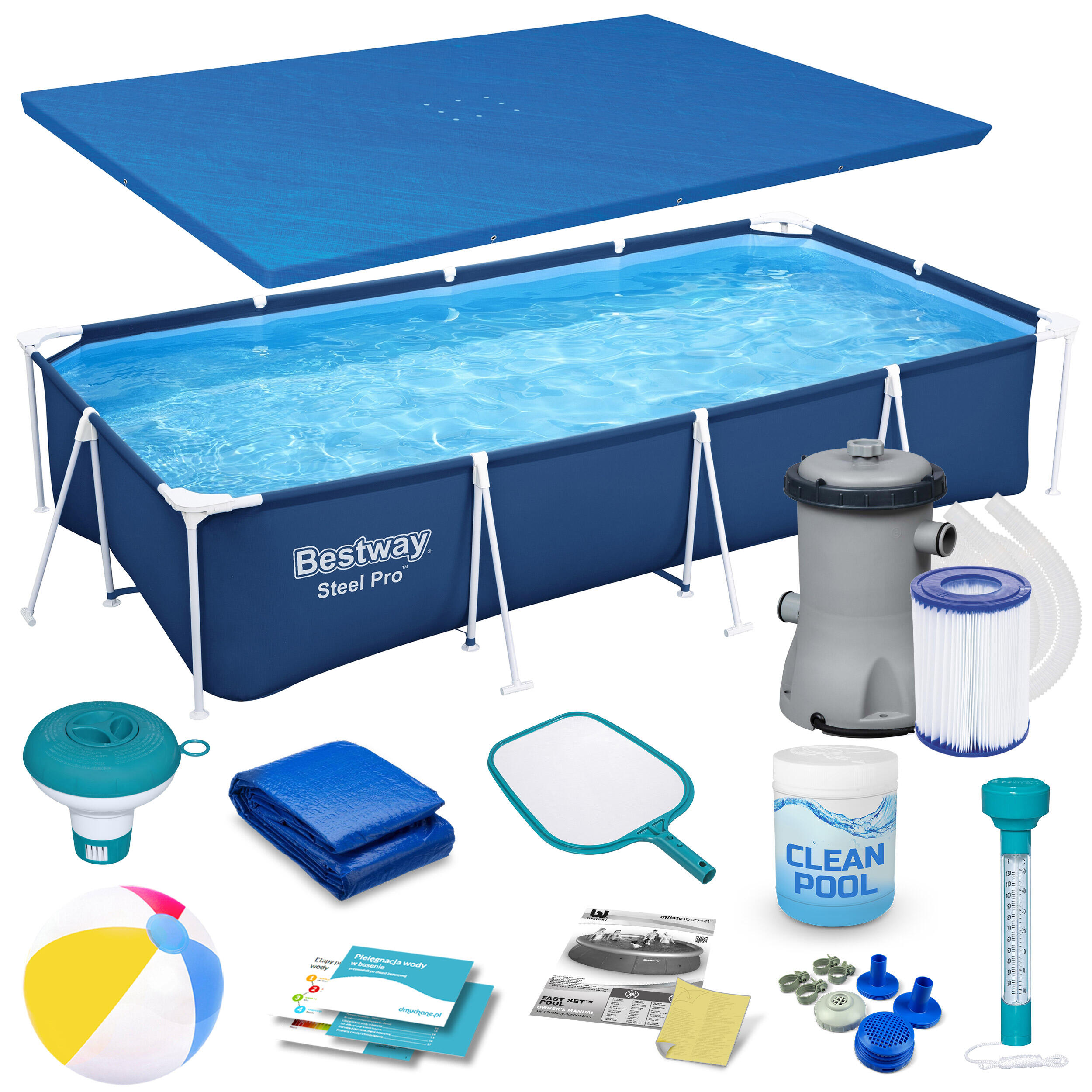 Basen ogrodowy stelażowy 400x211x81cm Bestway zestaw 15w1 1/7