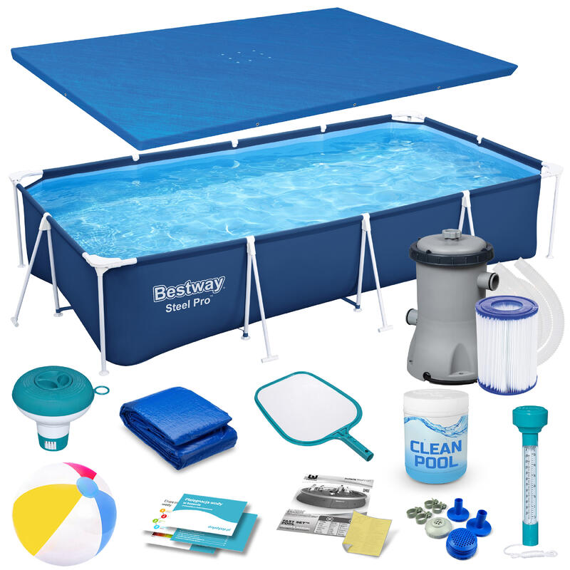 Basen ogrodowy stelażowy 400x211x81cm Bestway zestaw 15w1